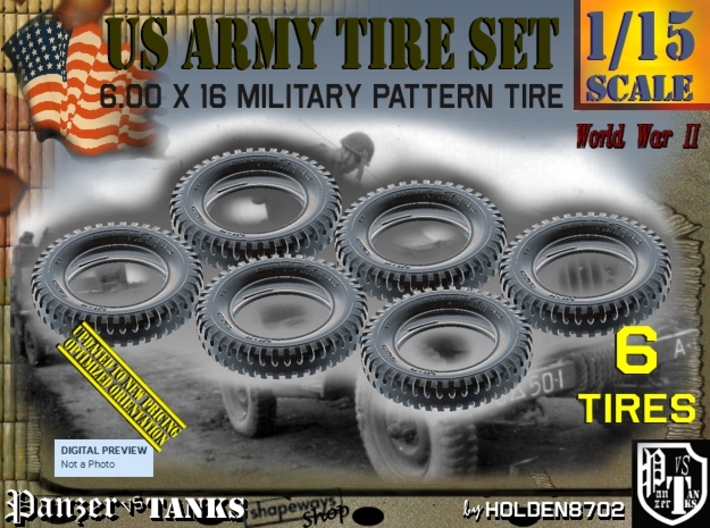 1/15 Tire 600x16 Six Units Set 3d printed