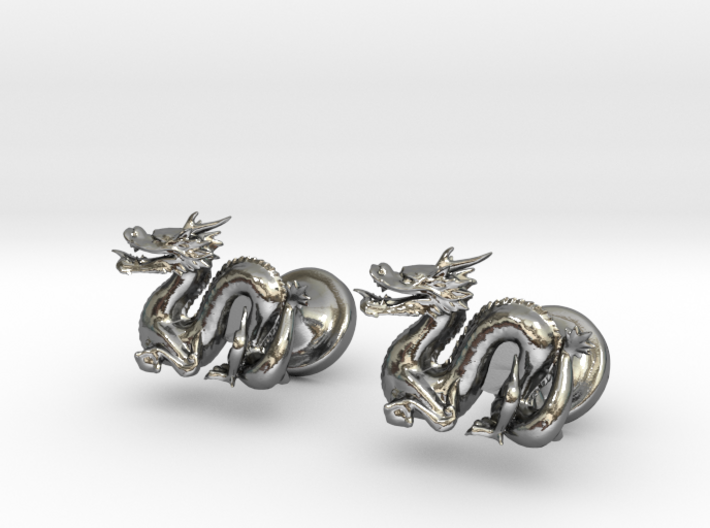 Dragon Cufflinks 3d printed