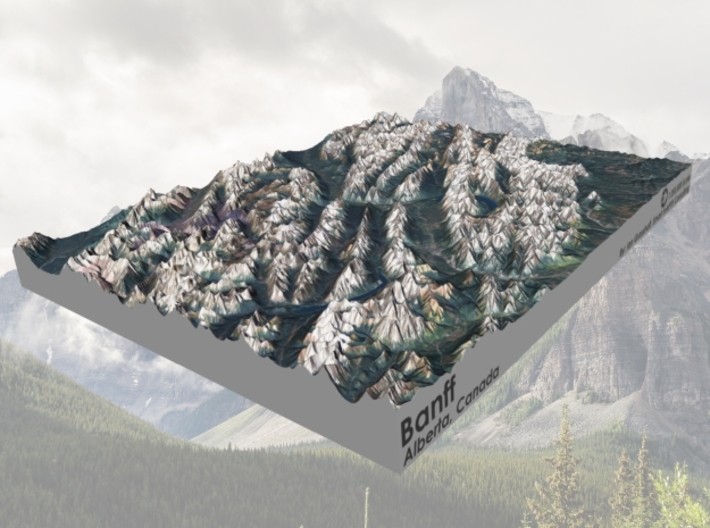 Banff Region, Alberta Canada: 8"x10" 3d printed 
