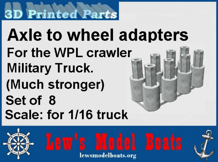 WPL rear axle wheel adapters (set of 8) 3d printed