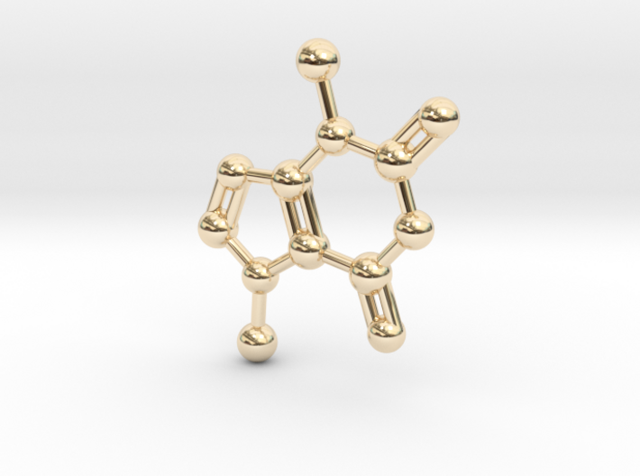 Theobromine Molecule Necklace Keychain BIG 3d printed