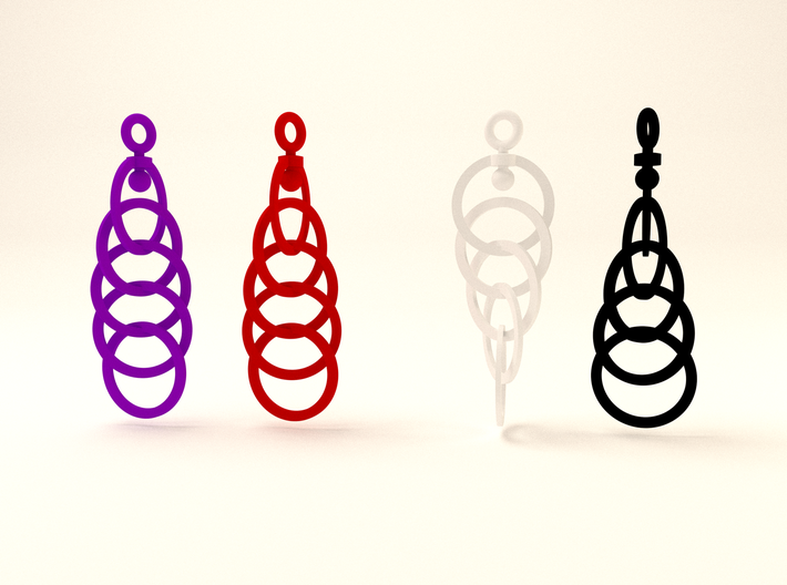 Ring Earrings (rotating) 3d printed rendered image
