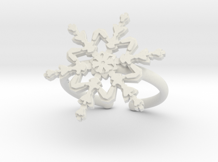 Snowflake ring 2 h21d165a adjustable 39 3d printed
