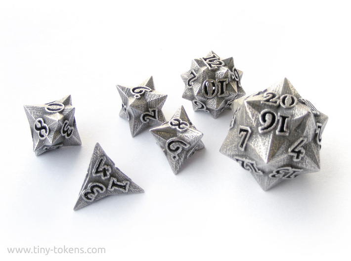 Faceted - polyhedral 6 dice set 3d printed