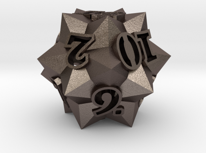 Faceted - D12, twelve sided gaming dice 3d printed 