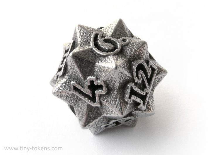 Faceted - D12, twelve sided gaming dice 3d printed 