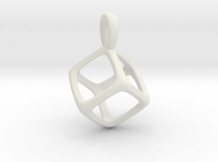 Hexahedron Platonic Solid Pendant 3d printed