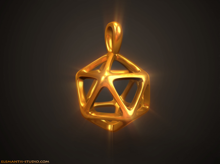 Icosahedron Platonic Solid Pendant 3d printed