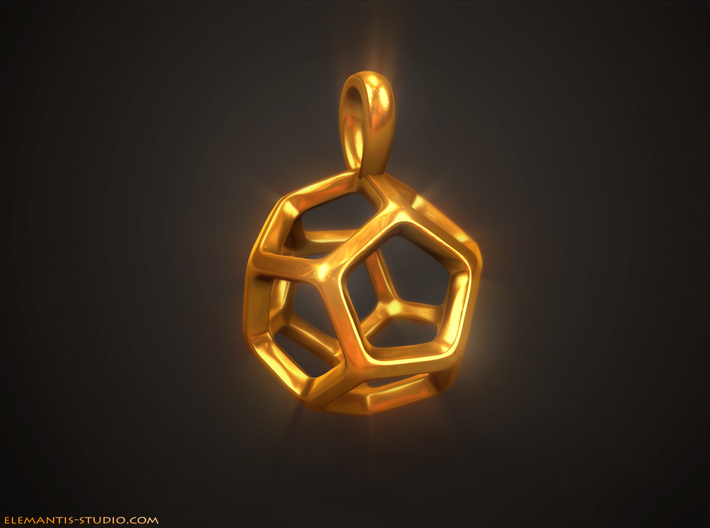 Dodecahedron Platonic Solid Pendant 3d printed