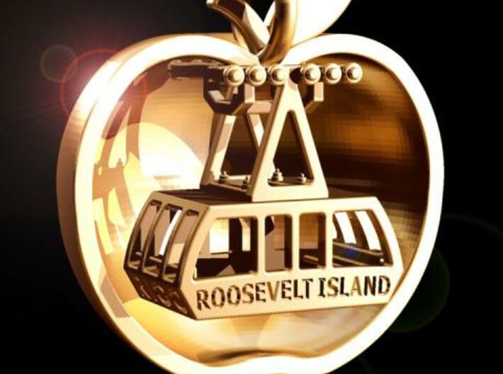 Slice of Big Apple with Roosevelt Island Tram 3d printed
