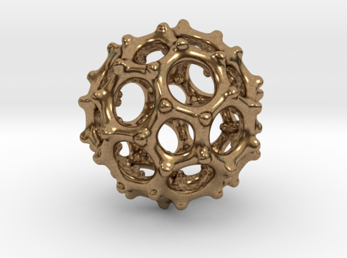 Spiky ball pendant necklace 3d printed pendant necklace raw brass