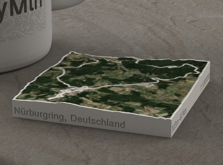 Nürburgring, Germany, 1:100000 3d printed 