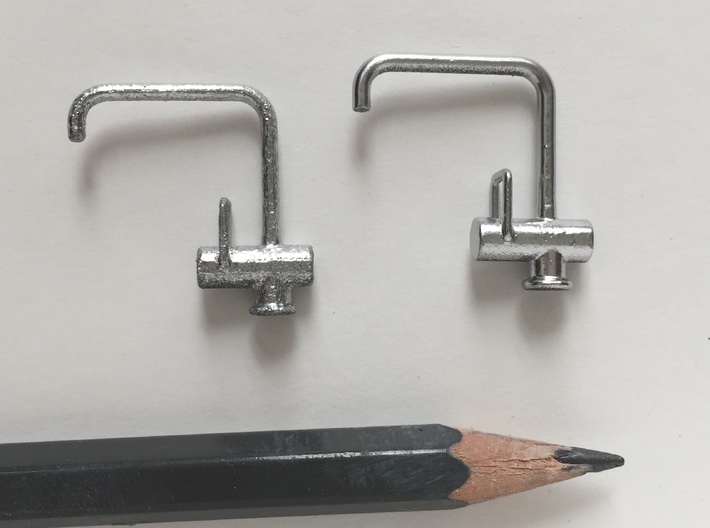 Tap for kitchen or bathroom, 1:12, 1:24 3d printed 1:12 sprayed with chrome