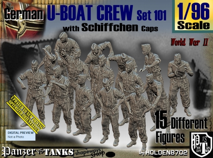 1/96 German U-Boot Crew Set101 3d printed