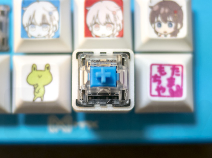 Double-Decker Keycap - Switch as keycap 3d printed From the top, it has 18mm square size.