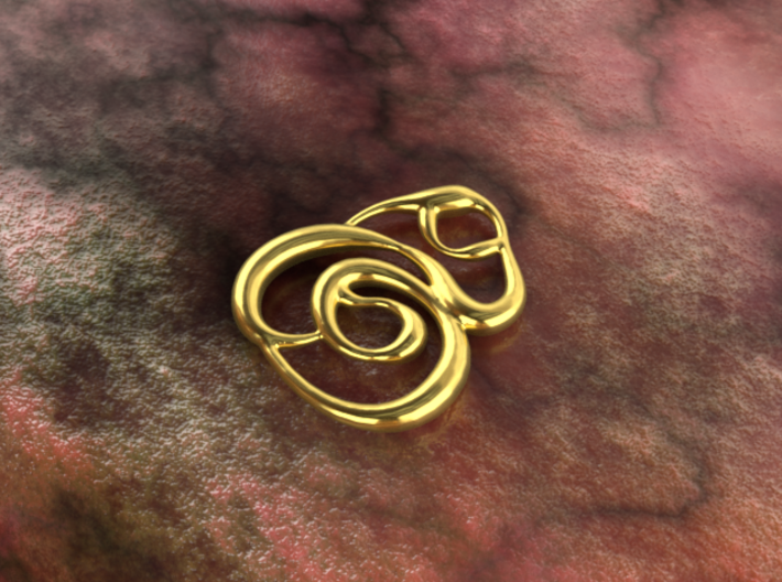 Swirly circles 3d printed gold material