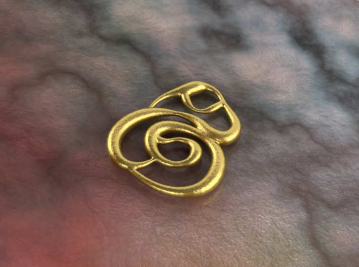 Swirly circles 3d printed brass material