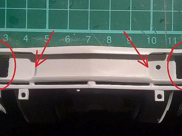 1/25 1968 Plymouth GTX Grill 3d printed filing necessary at marked areas
