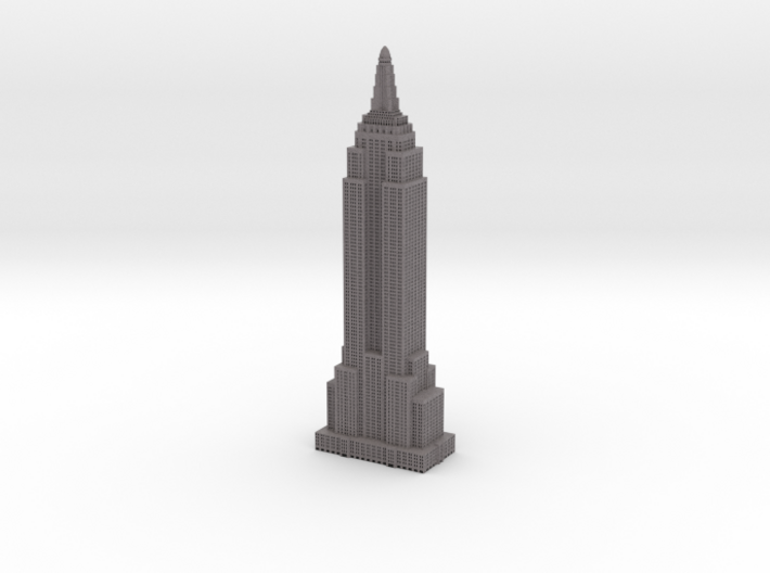 Empire State Building - Gray w Black Windows 3d printed