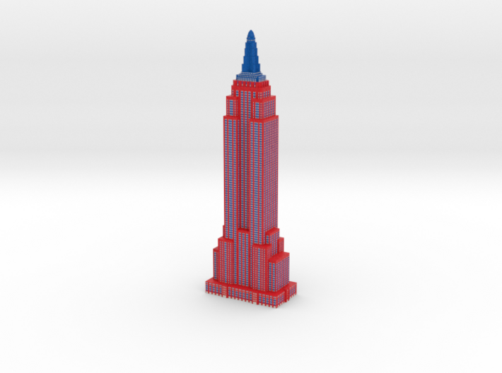 Empire State Building in Red White Blue Patriotic 3d printed