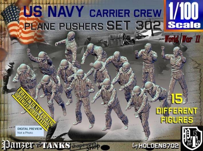 1/100 USN Carrier Deck Pushers Set302 3d printed