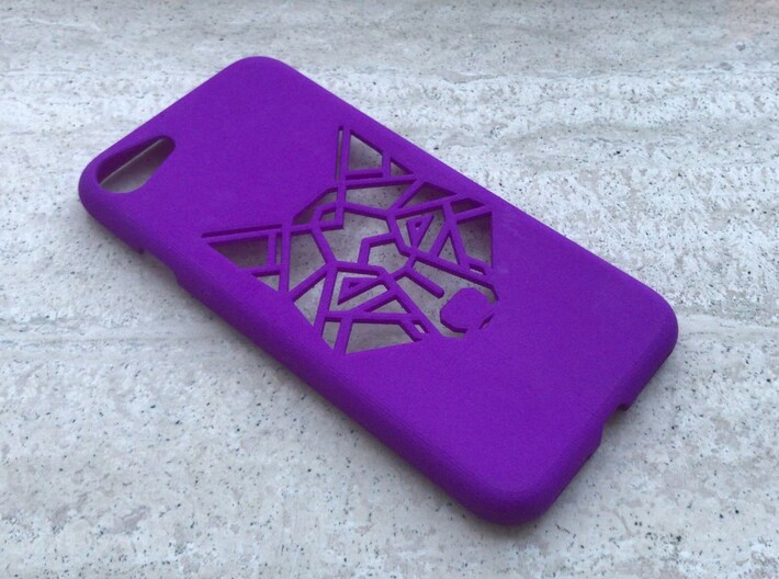 Iphone 7 Case, Geometric Fox/Wolf 3d printed Purple Iphone 7 case Fox/Wolf Isometric Front