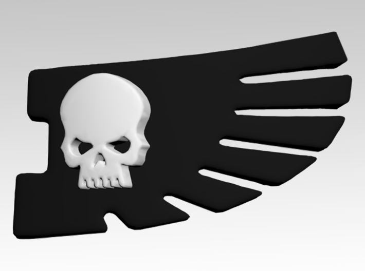Skull &amp; Feathered Wing Shoulder Icons x50 3d printed Product is sold unpainted.