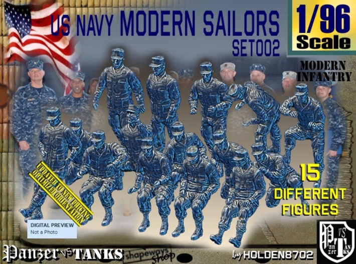 1/96 USN Modern Sailors Set002 3d printed