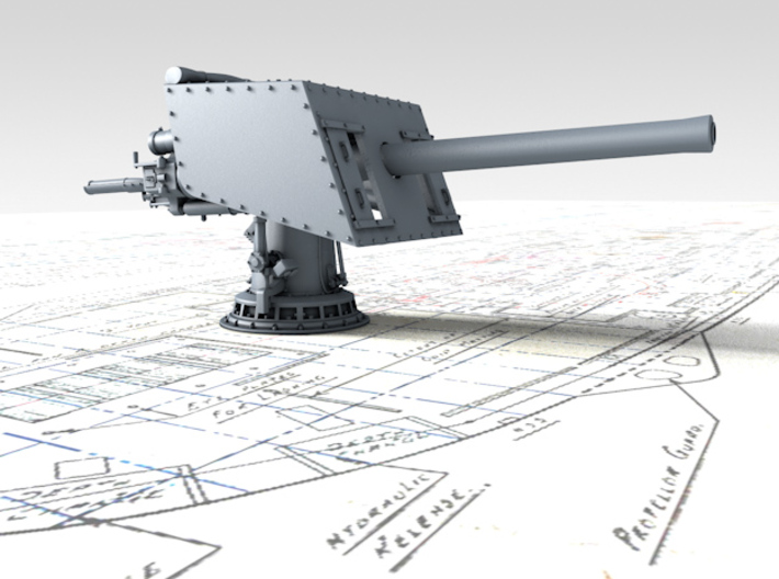 1/192 V & W Class 4"/45 (10.2 cm) MKV CPII Guns x4 3d printed 3d render showing product detail