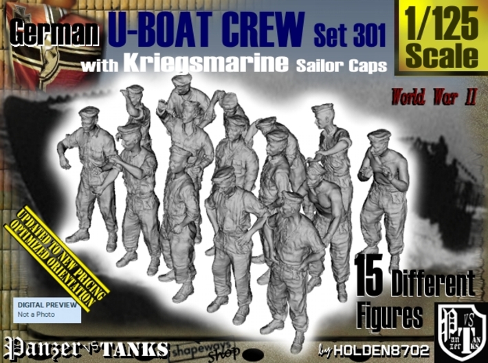1/125 German U-Boot Crew Set301 3d printed