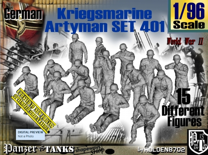 1/96 Kriegsmarine Artyman Set401 3d printed