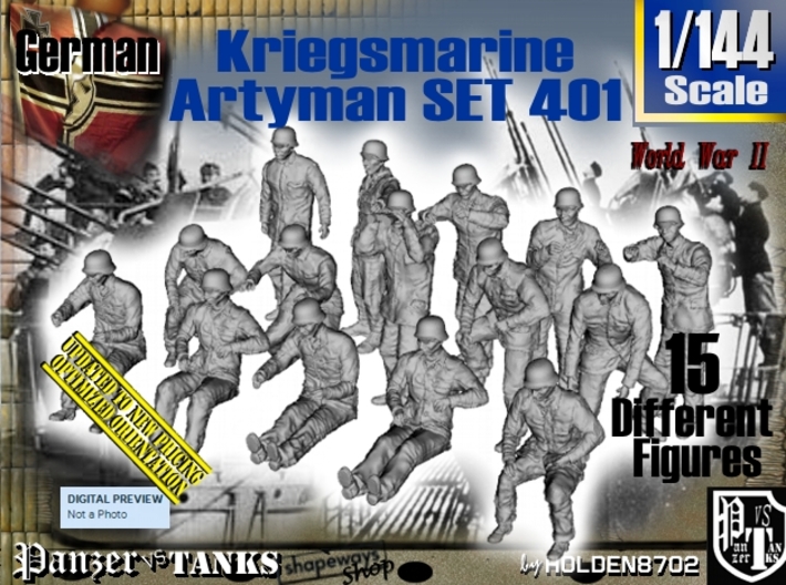1/144 Kriegsmarine Artyman Set401 3d printed