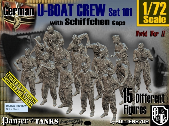 1/72 German U-Boot Crew Set101 3d printed