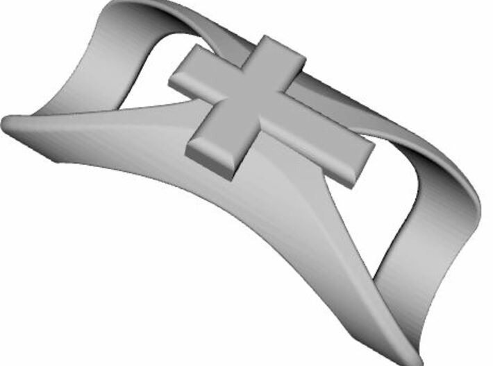 Finger Splint Ring with Cross 3d printed 