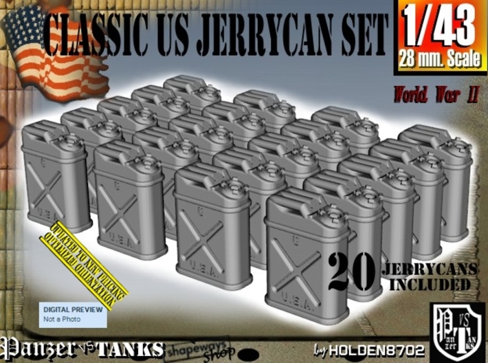 1/43 US Jerrycan x20 Set101 3d printed