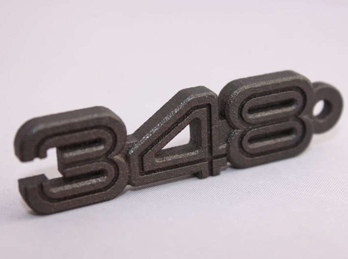 KEYCHAIN 348 LOGO IN BLACK 3d printed 348 logo keychain with white plastic inserts -you can buy them at the bottom of the page-.