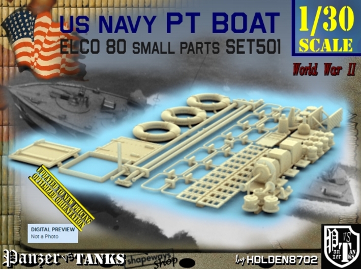 1/30 PT Boat Small Parts Set501 3d printed