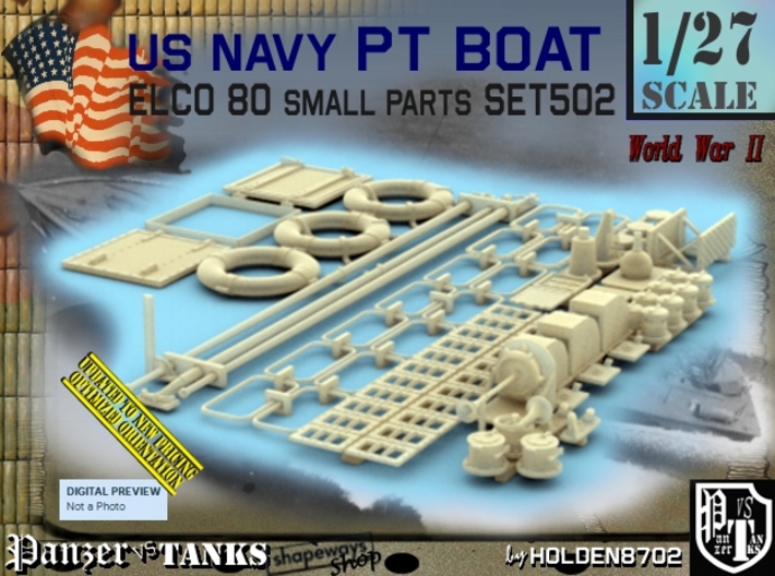 1/27 PT Boat Small Parts Set502 3d printed