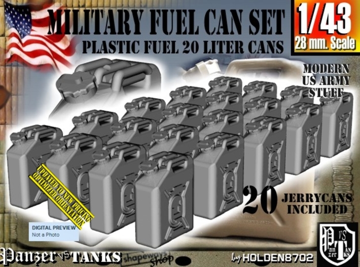 1/43 Military Fuel Can Set201 3d printed