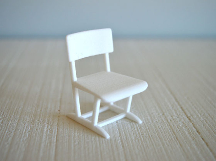 1:12 Children's chair complete 4 3d printed 1:12 Kinderstoel 4 - wit