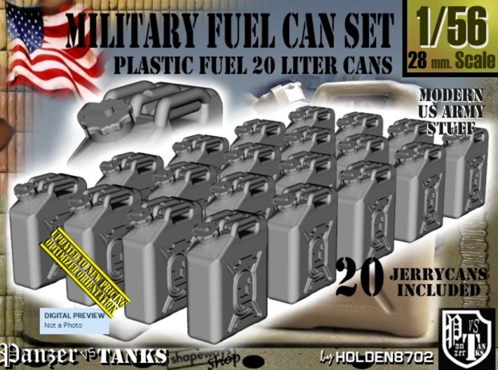 1/56 Military Fuel Can Set201 3d printed