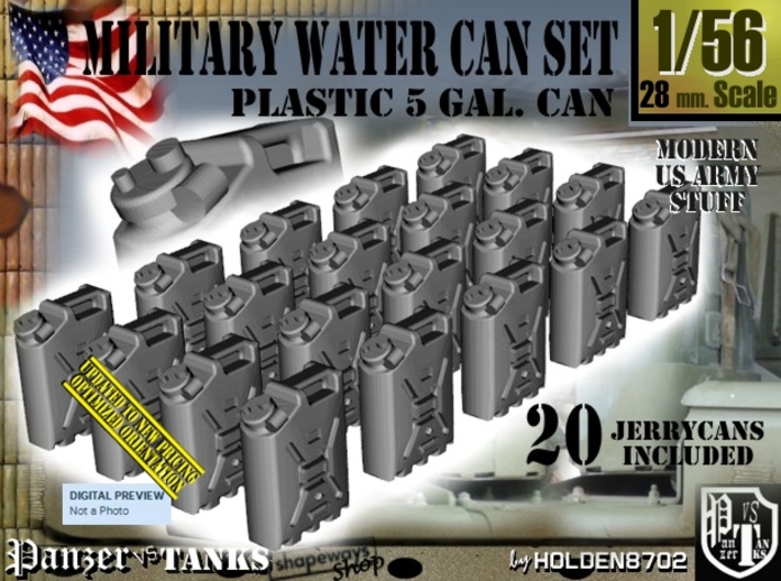 1/56 Military Water Can Set301 3d printed