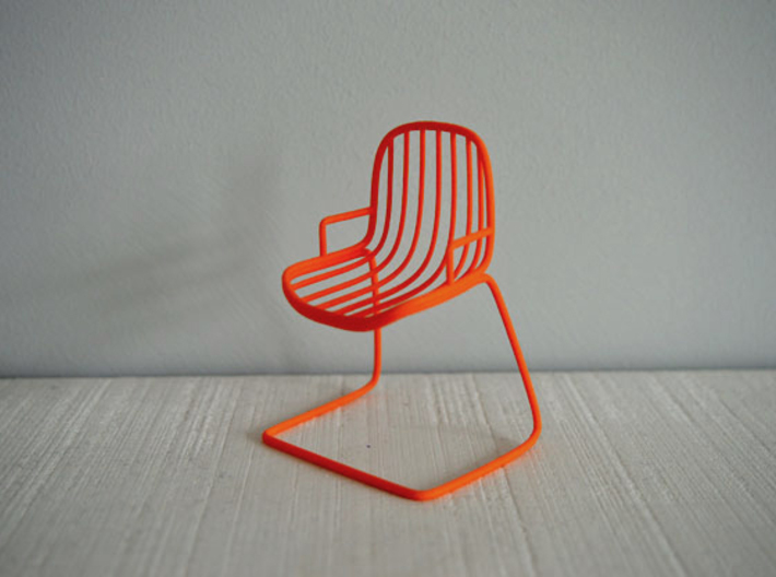1:12 Chair complete 6 3d printed 1:12 Stoel 6 - oranje