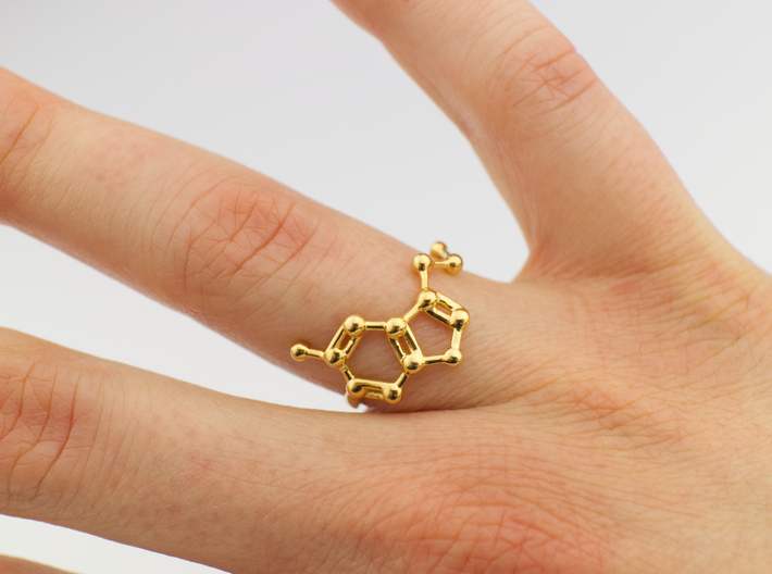 Serotonin (Happiness) Molecule Ring 3d printed 