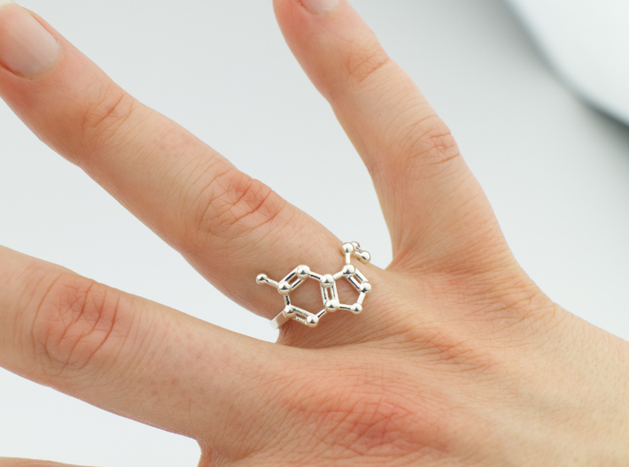 Serotonin (Happiness) Molecule Ring 3d printed 