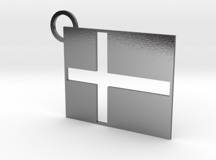 Denmark Flag Keychain 3d printed