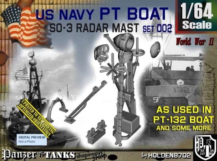 1/64 PT-132 SO-3 Radar Mast Set002 3d printed