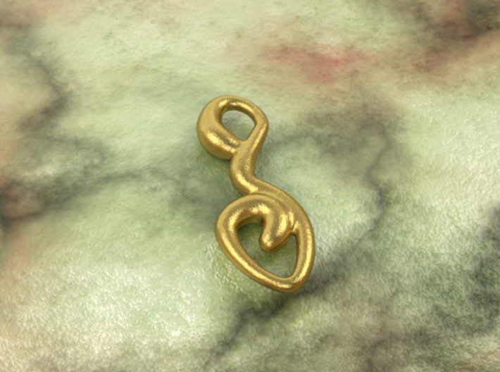 Curved line  3d printed brass material