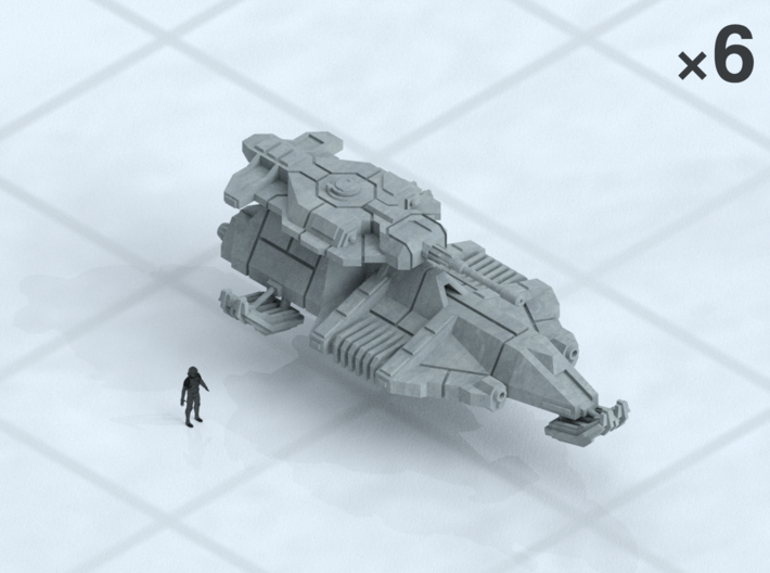6mm Heavy Grav Tanks (6) 3d printed Shown on 1&quot; grid with 6mm figure (not included) for scale.