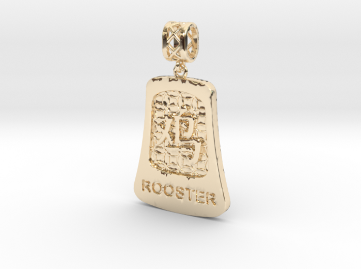 Chinese 12 animals pendant with bail - the rooster 3d printed 
